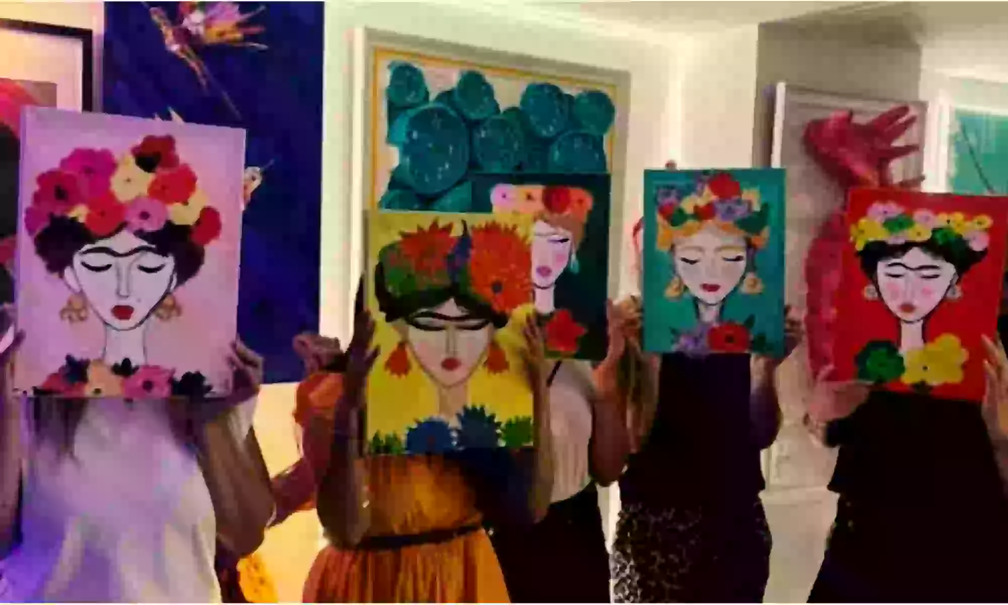 Taller de pintura con copa de vino o refresco para 1 a 6 personas