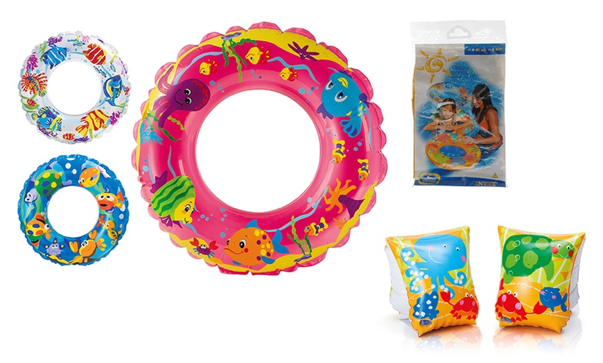 Image 1: Fun Fish Armbands and Swim Ring