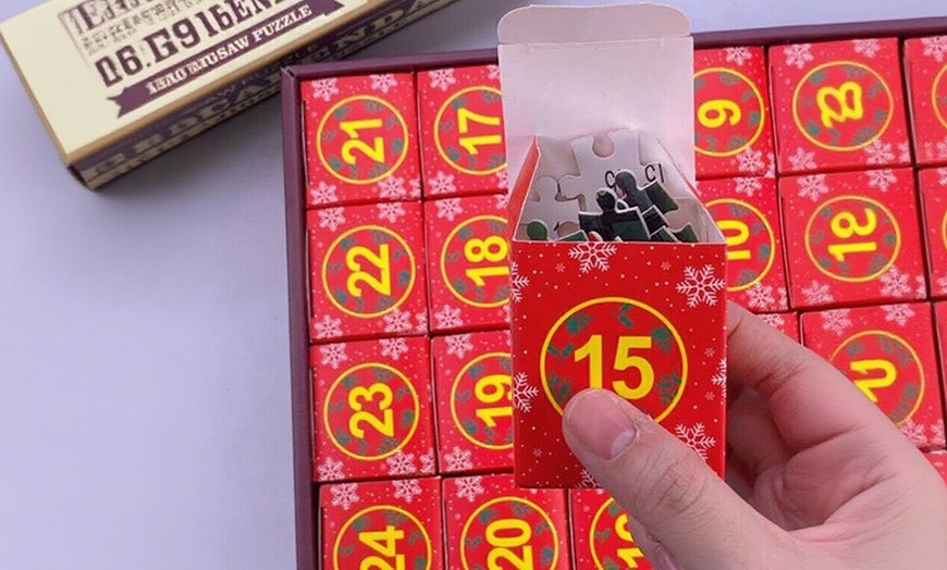Image 1: Christmas Advent Calendar Puzzle, 24-Day Countdown Challenge