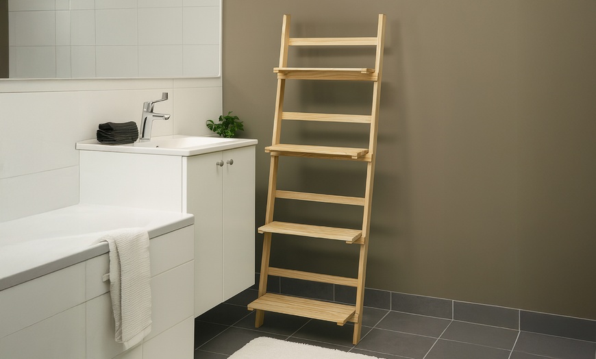 Image 1: Scaffale/libreria in legno con mensole pieghevoli 