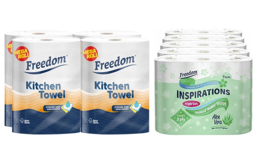 Image 7: 45 or 90 Freedom 3Ply Rolls and 24 Rolls Jumbo Rhino Kitchen Towels