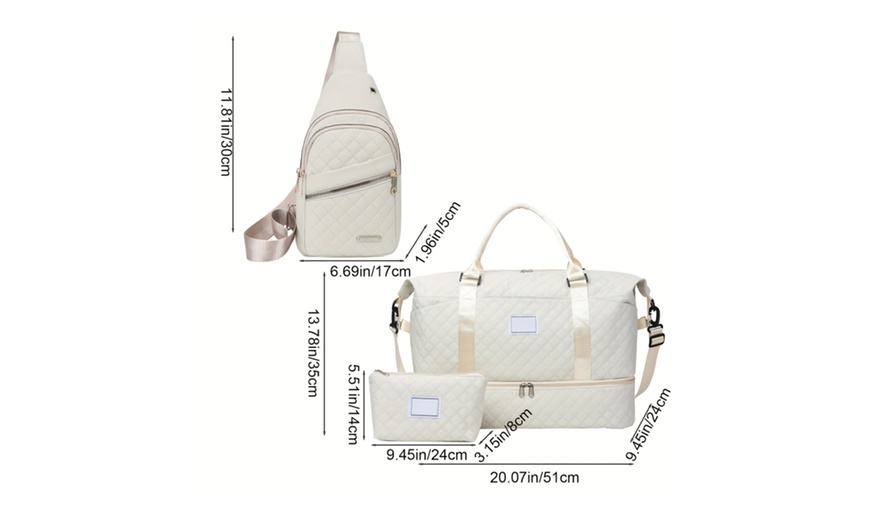 Image 7: 3Pcs Travel Duffle Bag Set