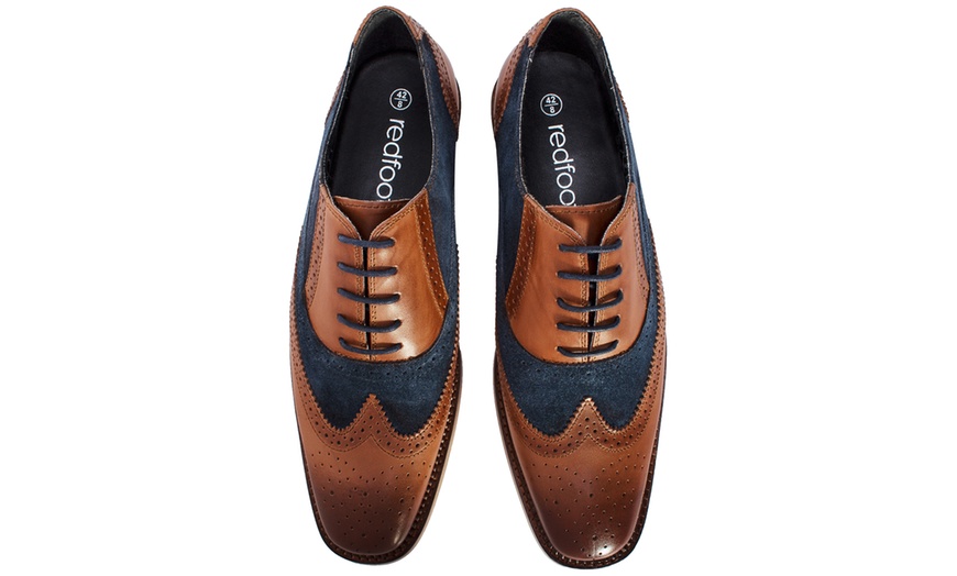 Image 32: Men's Leather Gatsby Brogue Shoes