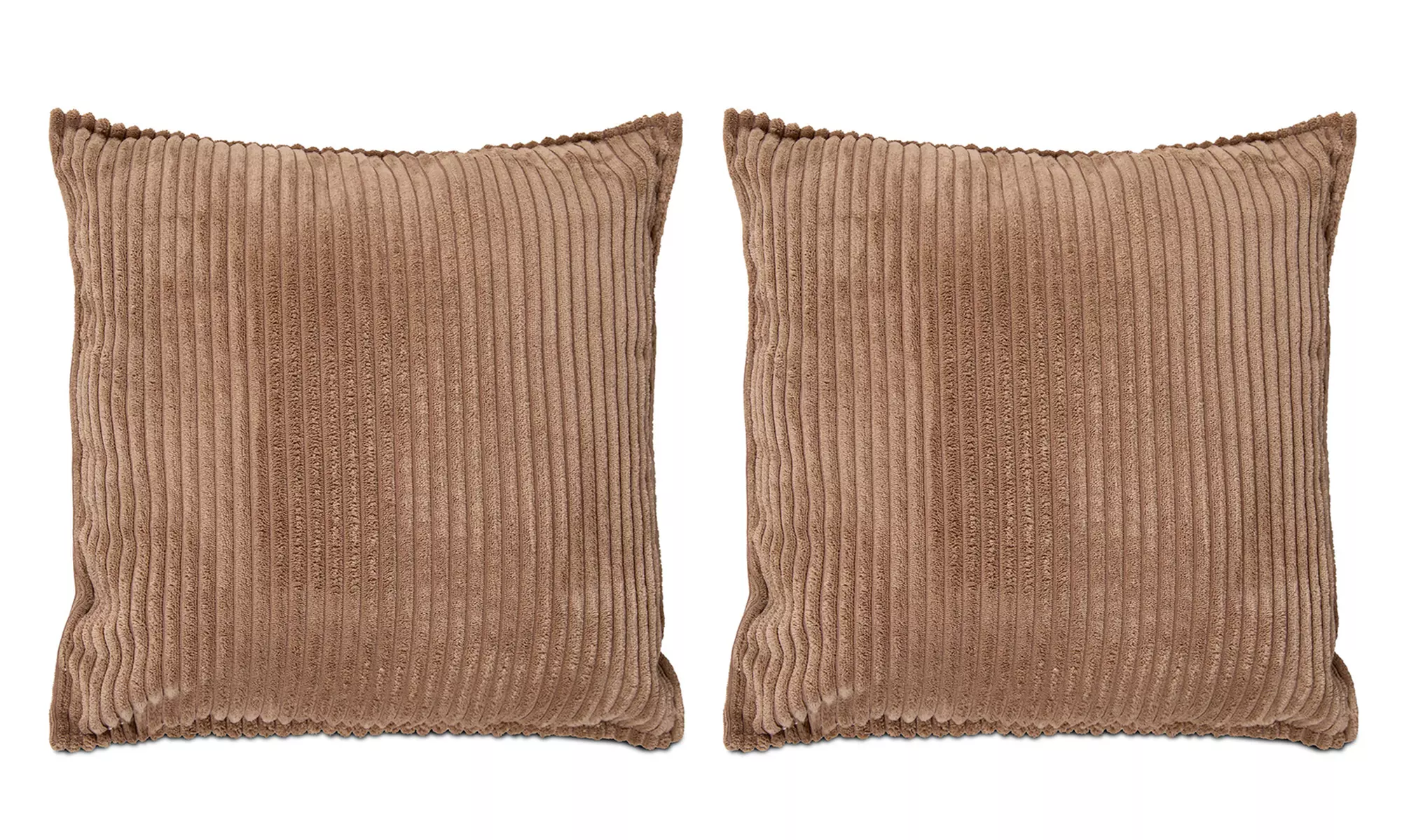 Lot de 2 coussins en velours côtelé 40 x 40 cm