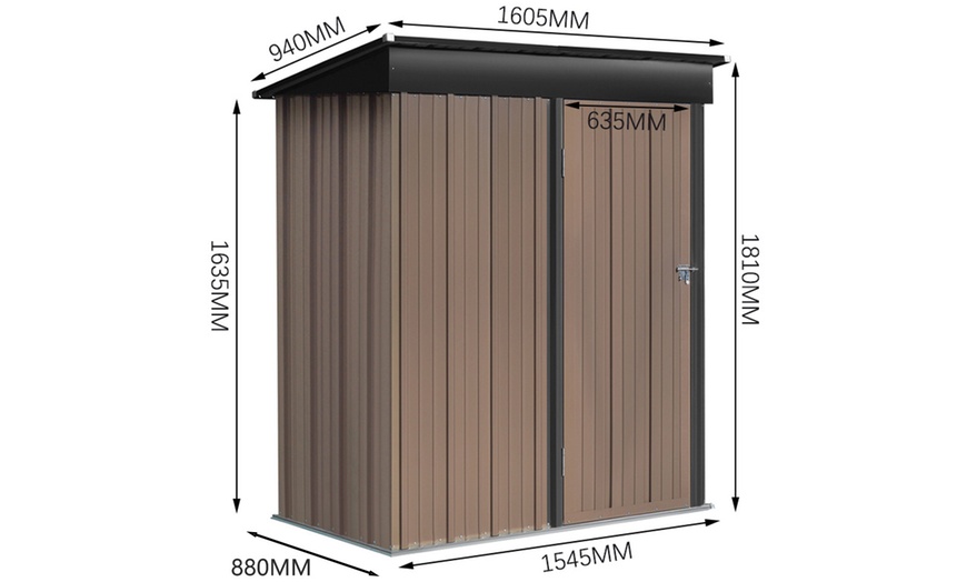 Image 6: Living And Home 5.2x2.9ft Brown Rustic Tool Shed Weather-Resistant