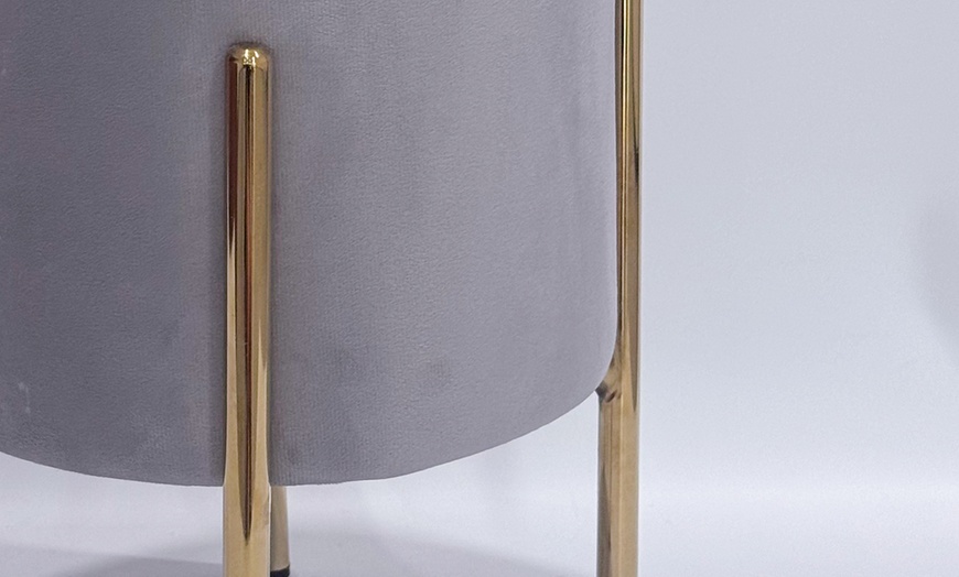 Image 10: Poef 'Arturo' met fluwelen bekleding