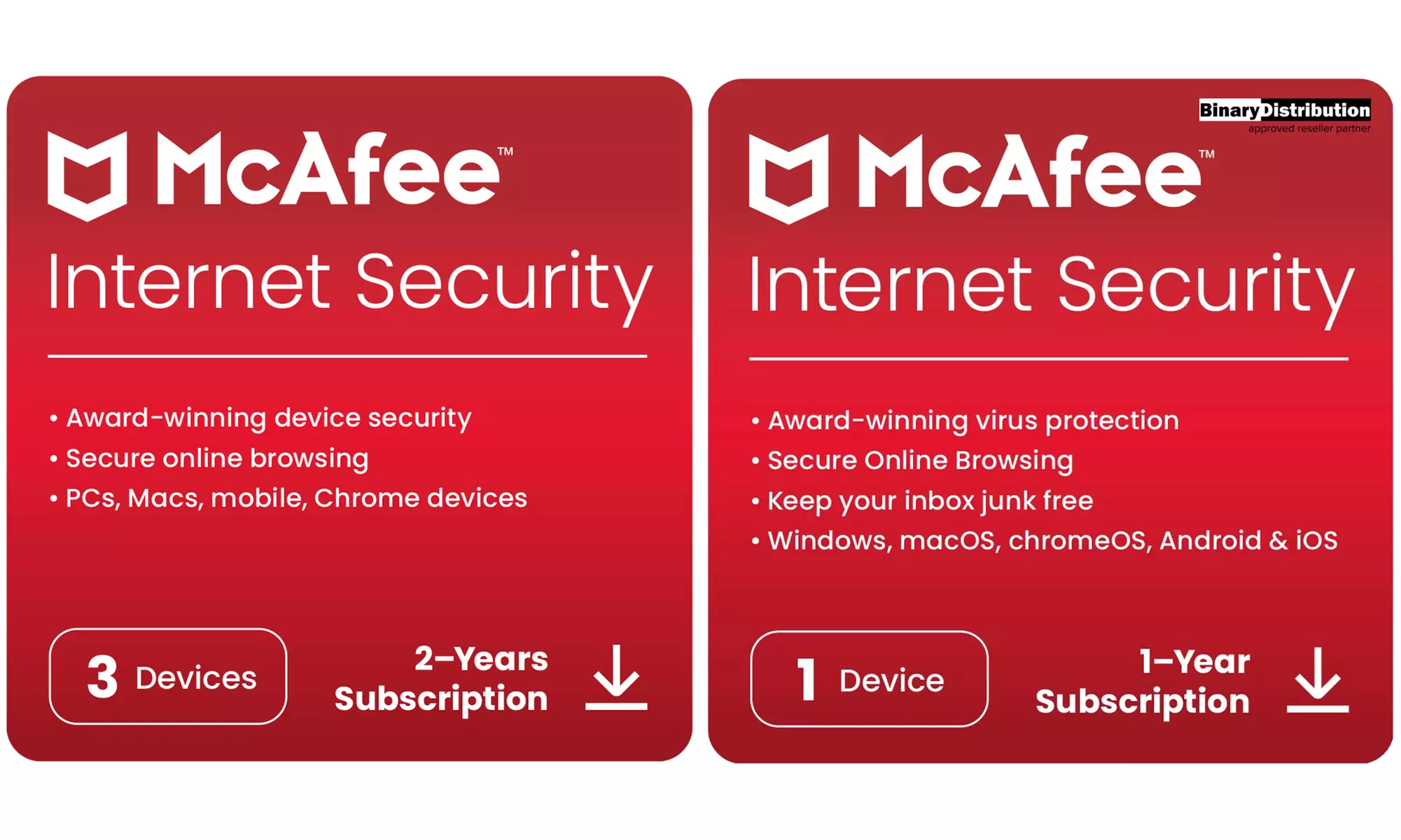 1 of 2-jarig abonnement McAfee Internet Security 2025 software voor 1 of 3 apparaten - Primary Image