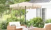 Costway 9 ft Patio Umbrella Two-Tier Market Table Umbrella Sun-Protective Canopy