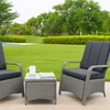 Image 1: Three-Piece Outdoor Rattan-Effect Bistro Set