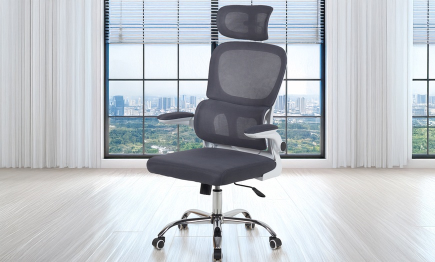 Image 1: Chaise de bureau ergonomique avec support pour le dos
