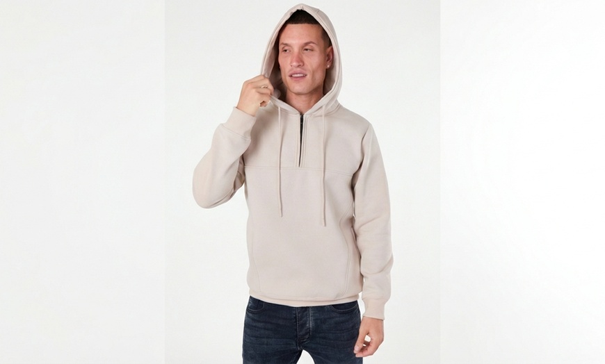 Image 6: Label Apparel  Men's Quarter Zip Hoodie Sweatshirt