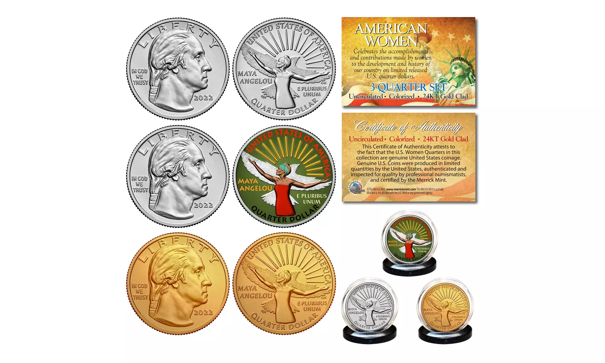 American Women Series U.S. Mint Colorized Quarters (3 Options) - Second Medium