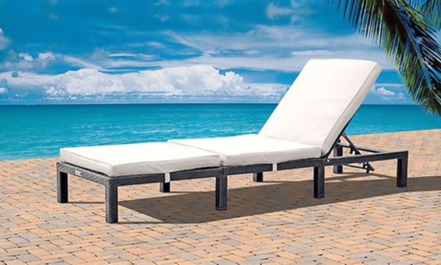 Image 2: One or Two Monaco Rattan Sun Loungers