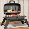 Image 1: Outdoor Garden Foldable Portable BBQ Grill with Heat Control