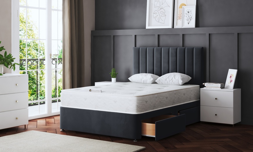 Image 3: Amelia Panel Divan Bed with Two Drawers with an Optional Mattress