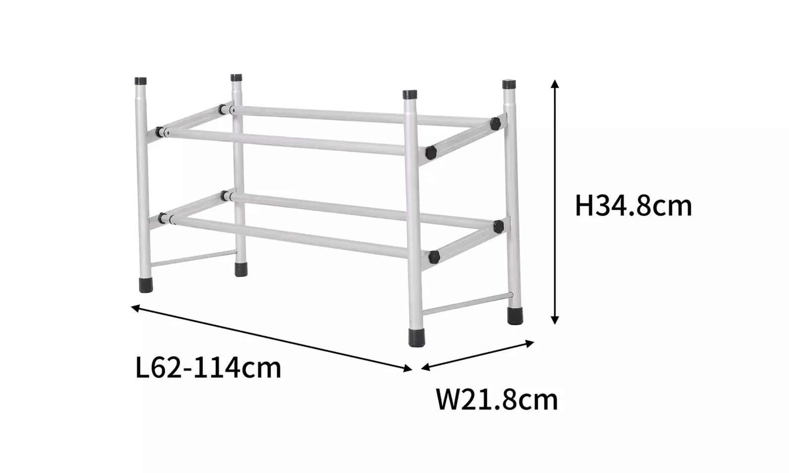Expandable Free Standing Shoe Rack, 2-Tier Holds Up To 10-Pairs