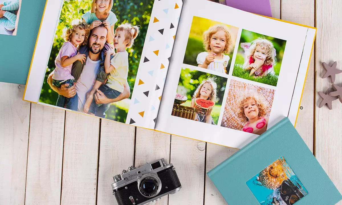 Customized Deluxe Photo Book with Eco-Leather or Textile Cover from Colorland (83% Off) - Primary Image