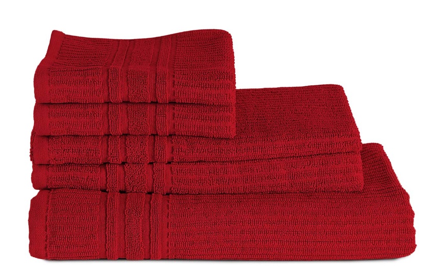 Image 7: Set di 5 asciugamani in puro cotone