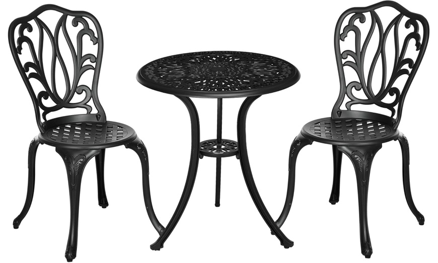Image 9: Outsunny 3 Piece Garden Bistro Set