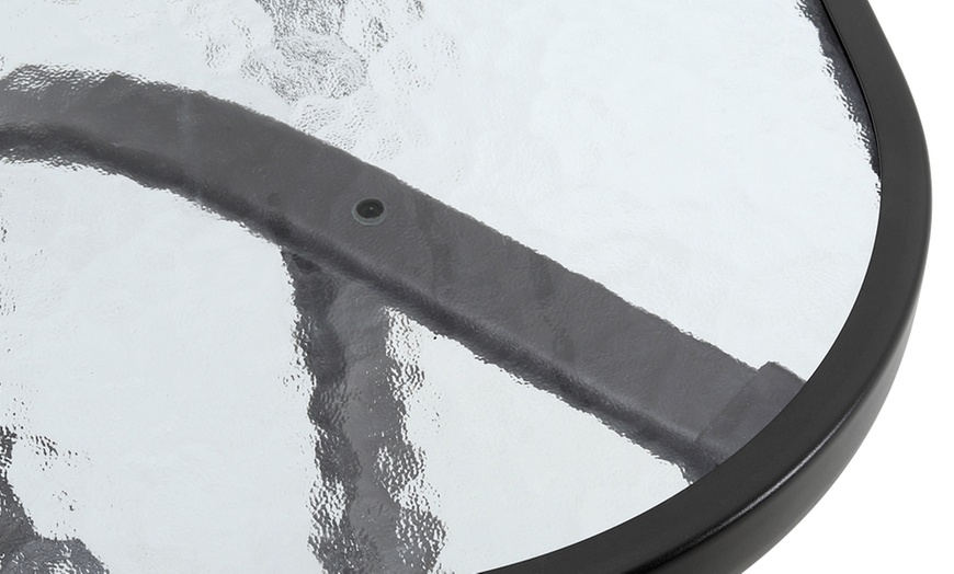 Image 30: Garden Rippled Tempered Glass Table Set