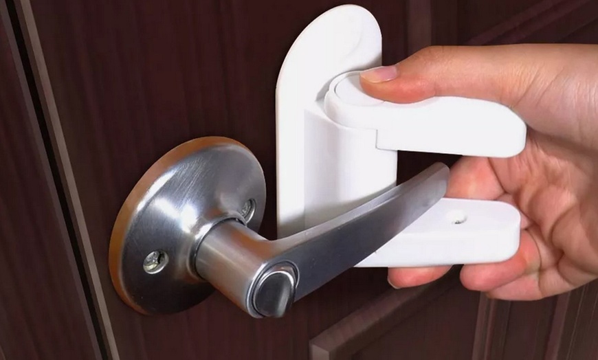 Image 3: Child Safety Toilet and Door Lock 2-Piece Set with Easy Install Kit
