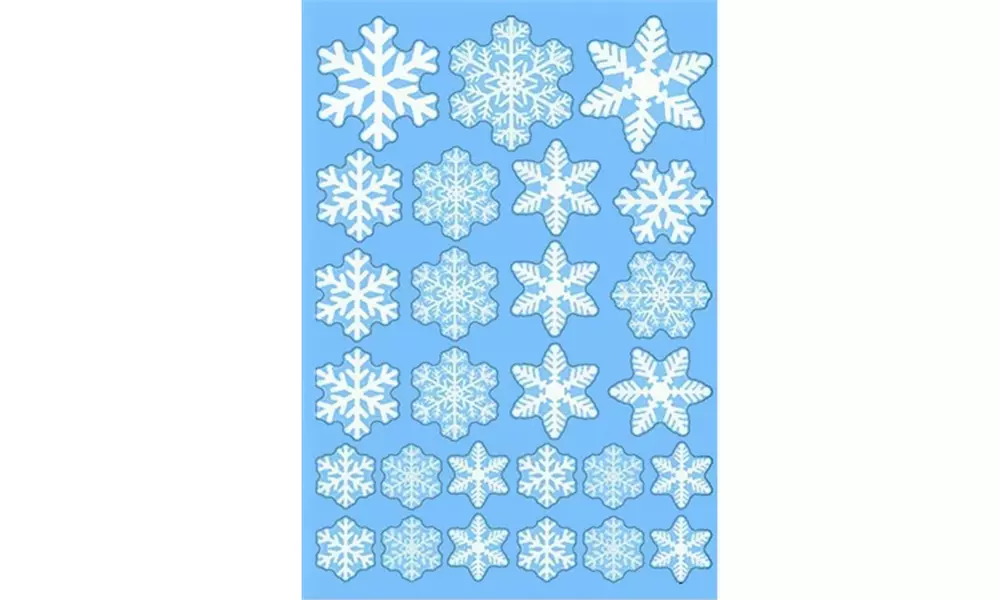 54x, 108x oder 162x Schneeflocken-Aufkleber