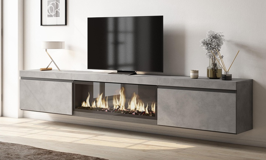 Image 20: Meuble TV suspendu avec grande capacité de rangement  