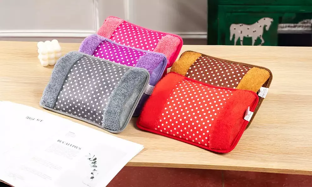 Bolsa de agua caliente eléctrica y recargable con tacto aterciopelado