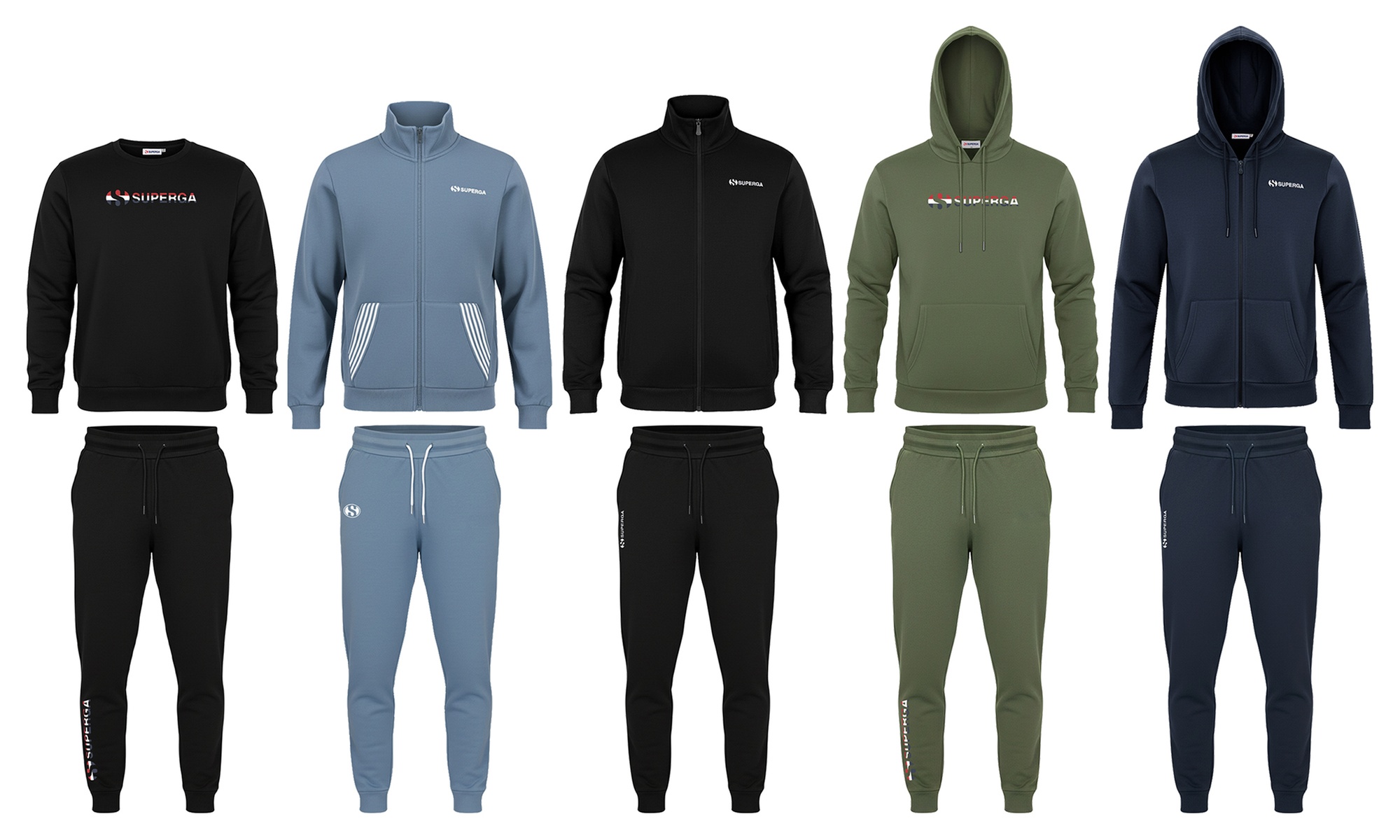 Tuta uomo Superga in cotone felpato