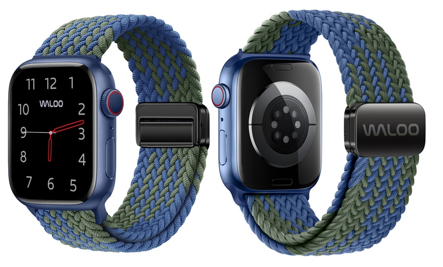 Image 7: Waloo Braided Nylon Magnetic Loop Band For Apple Watch- (Size & Color)