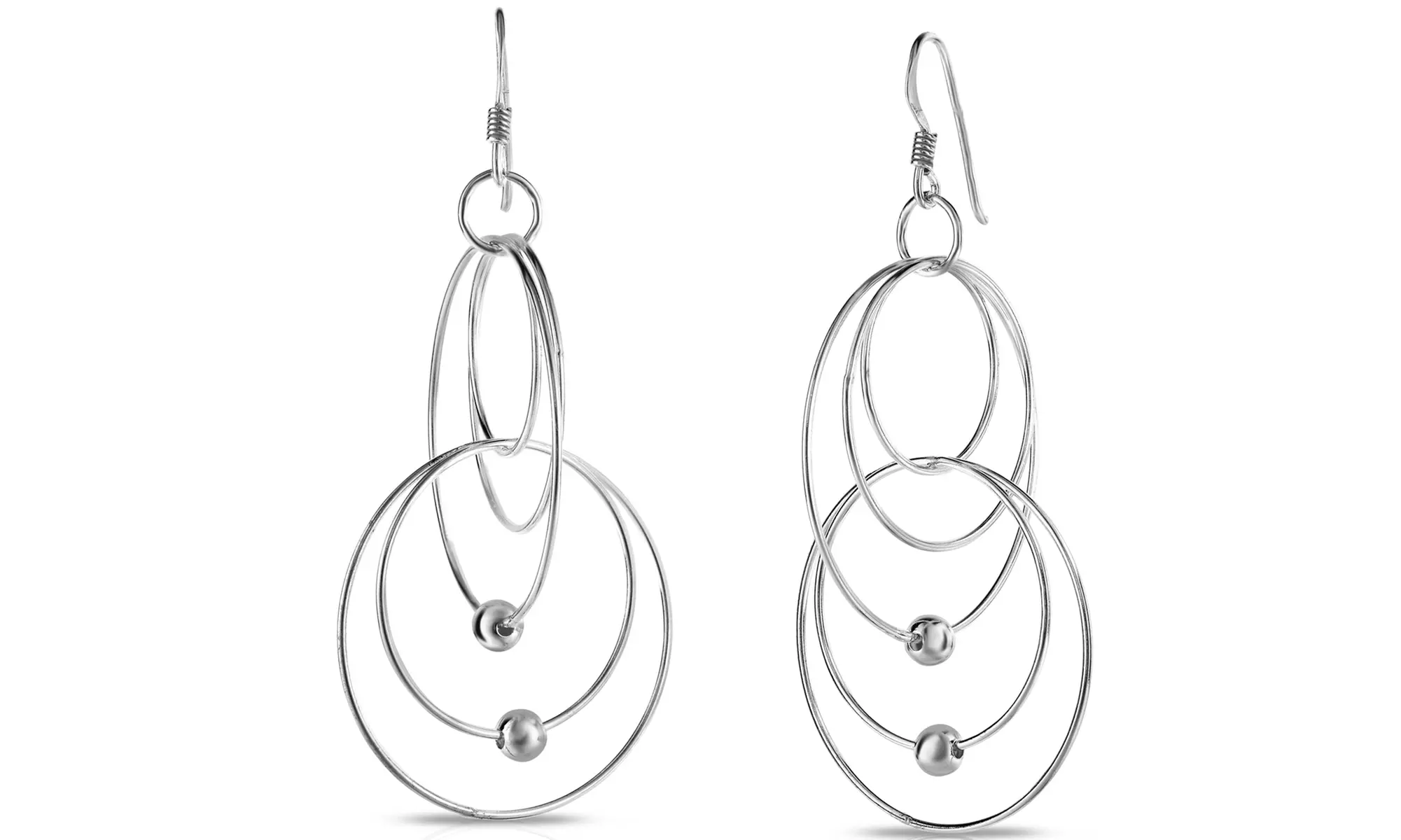 Italian Sterling Silver Orbit Drop Earrings