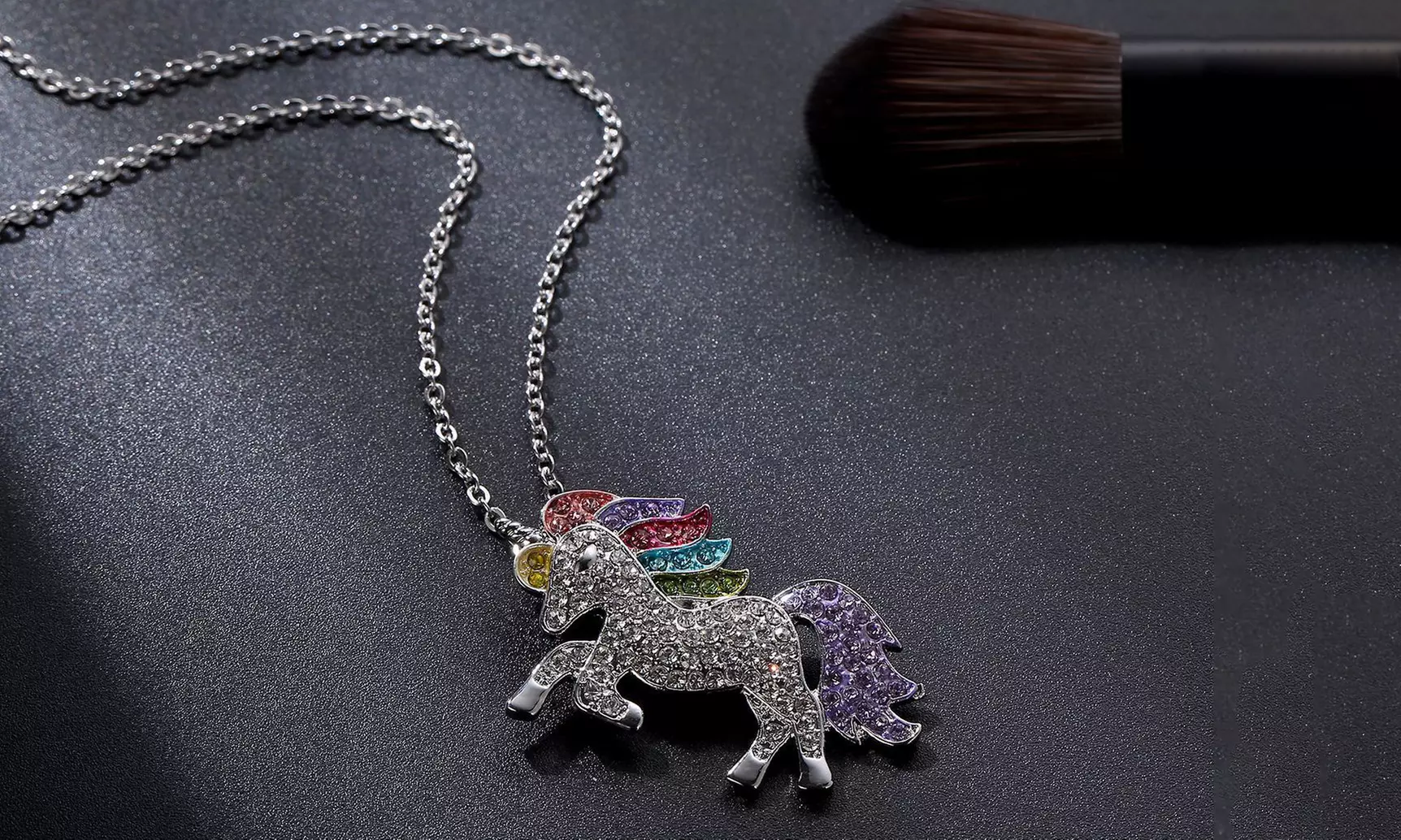 1x oder 2x Halskette oder Armband mit Einhorn-Anhänger für Kinder