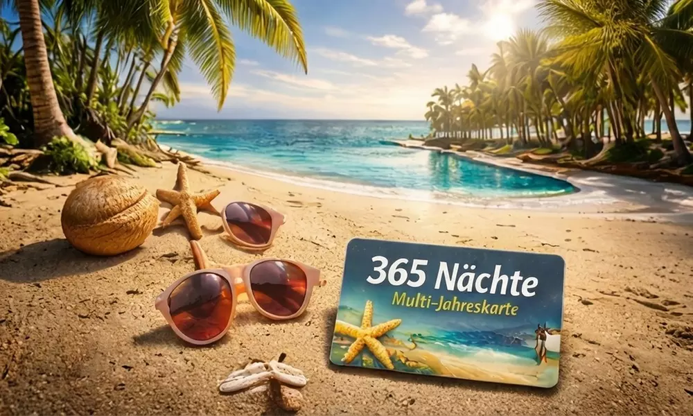 365 Nächte Hotel-Flatrate in 50000+ Hotels in 220+ Ländern
