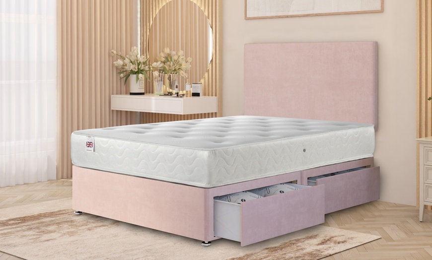 Image 22: Plush Velvet 4-Drawer Divan Bed Set