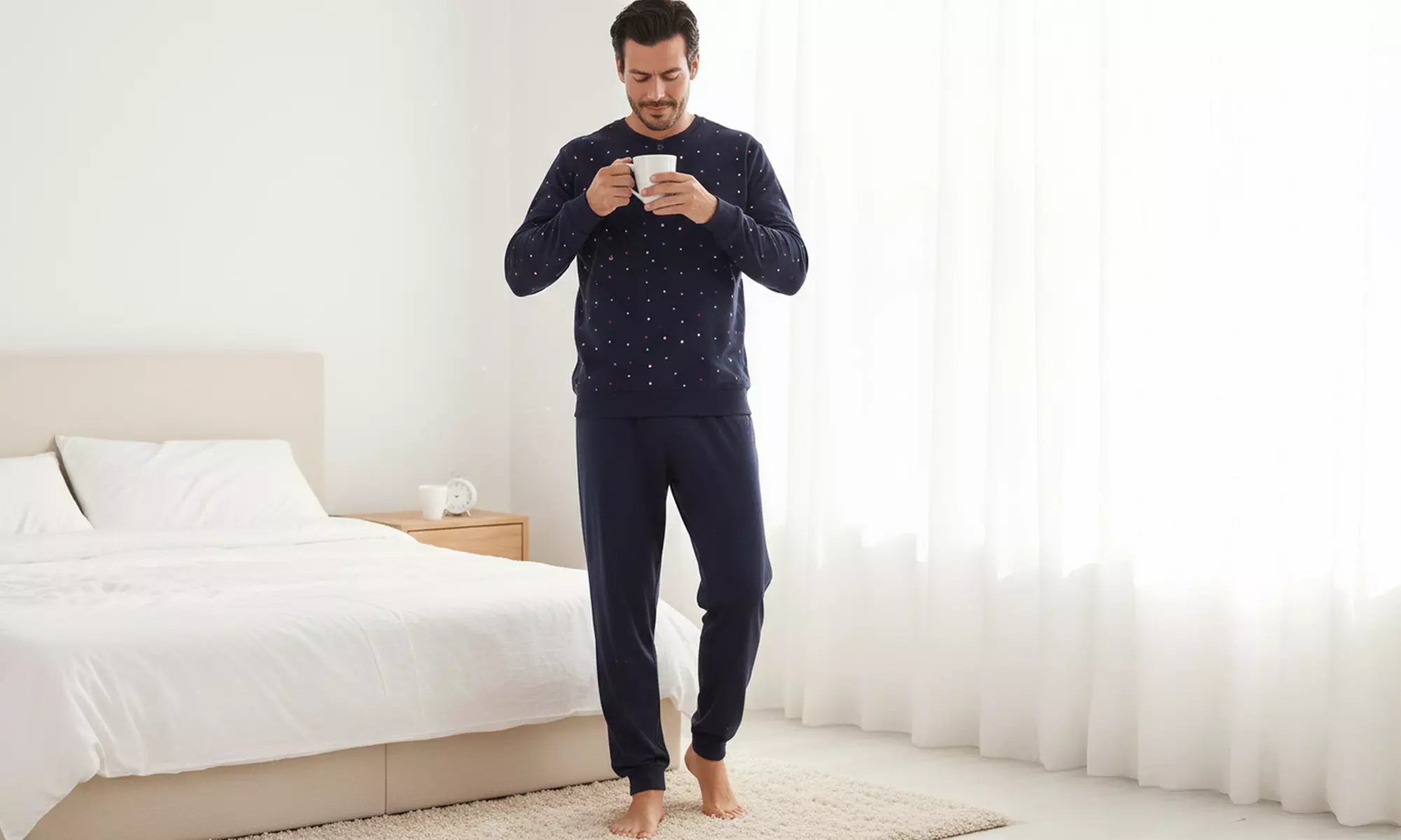 Navigare Herren-Pyjama aus Baumwolle