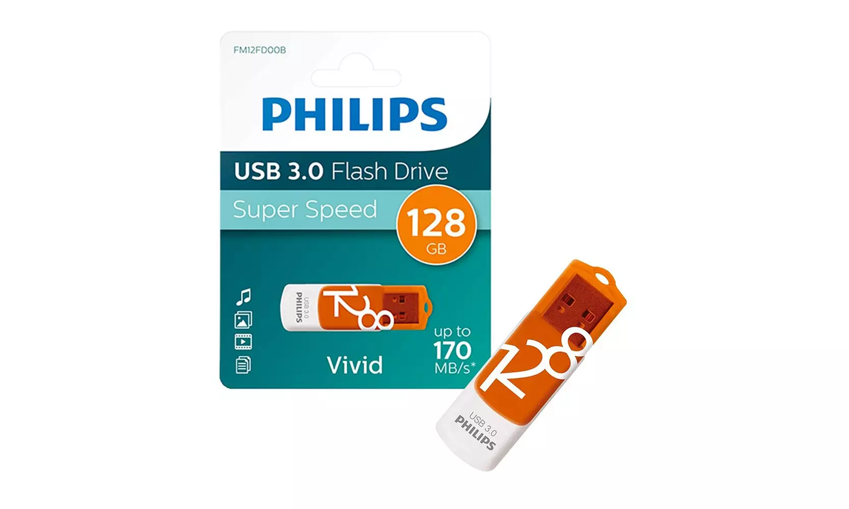 1 o 2 chiavette USB Philips Vivid 3.0 128 GB Super Speed - Primary Image