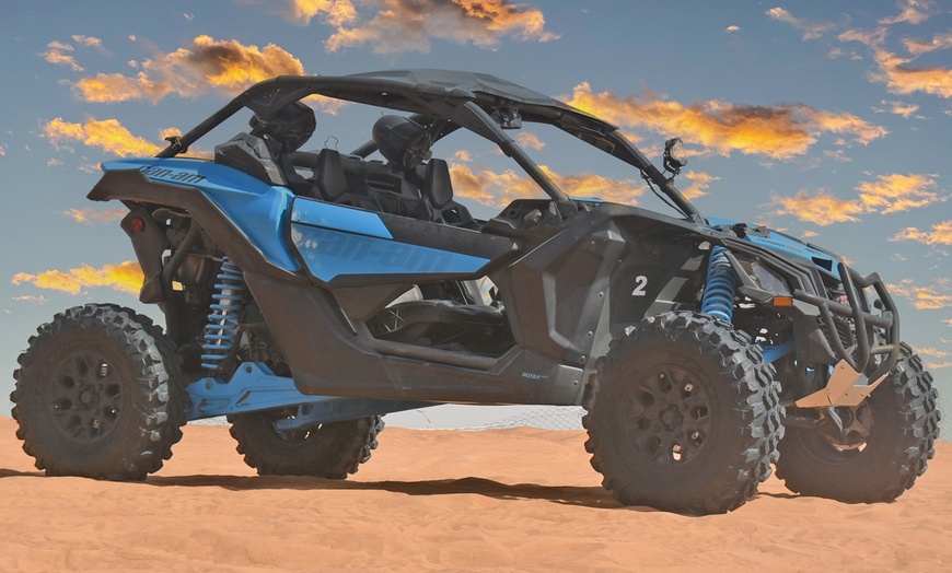 Image 3: Polaris 2- or 4-Seater or Canam Maverick Turbo 2-Seater Red Sand Tour
