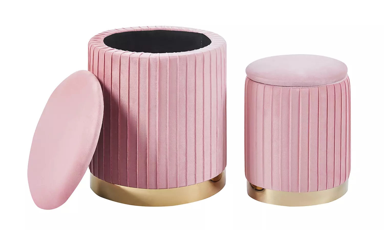 Velours poef met bergruimte