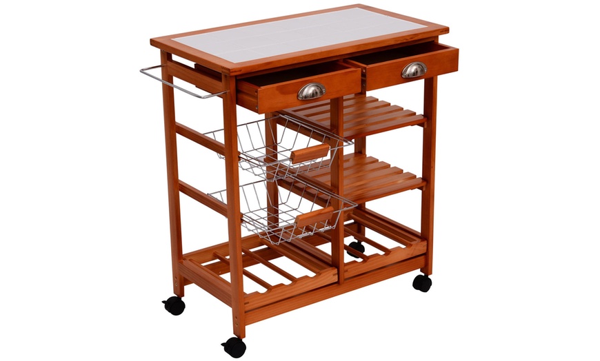 Image 9: HomCom Kitchen Trolley Cart