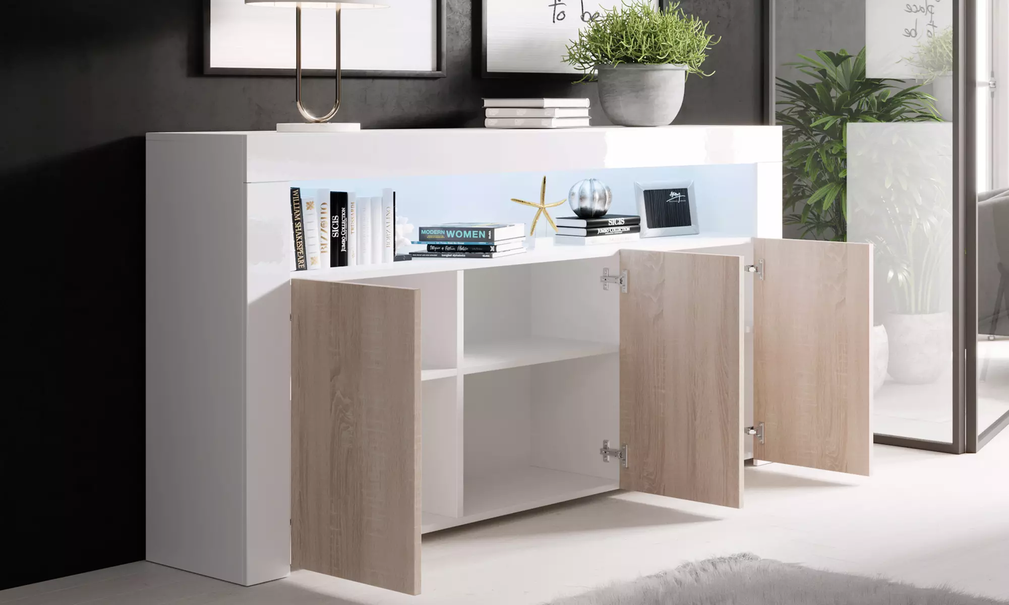 Buffet "Aker" avec lumières LED intégrées