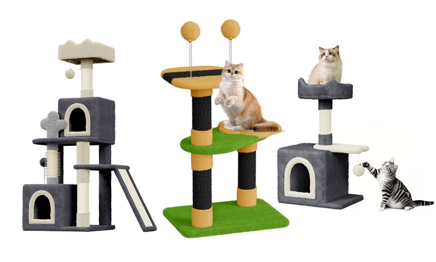 Image 1: 70, 79 or 131cm Multi Level Indoor Cat Tree