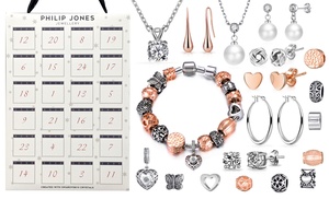 Philip Jones Jewellery Advent Calendar with Zircondia Crystals 