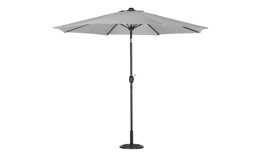 Image 12: Outdoor Large 3M Rotating Parasol with Multiple Base 