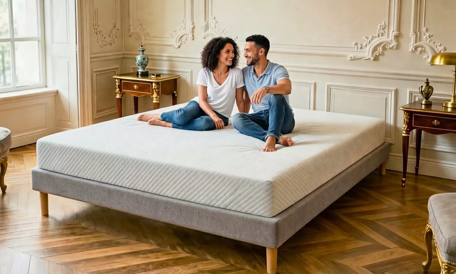 Base letto a doghe in legno di abete