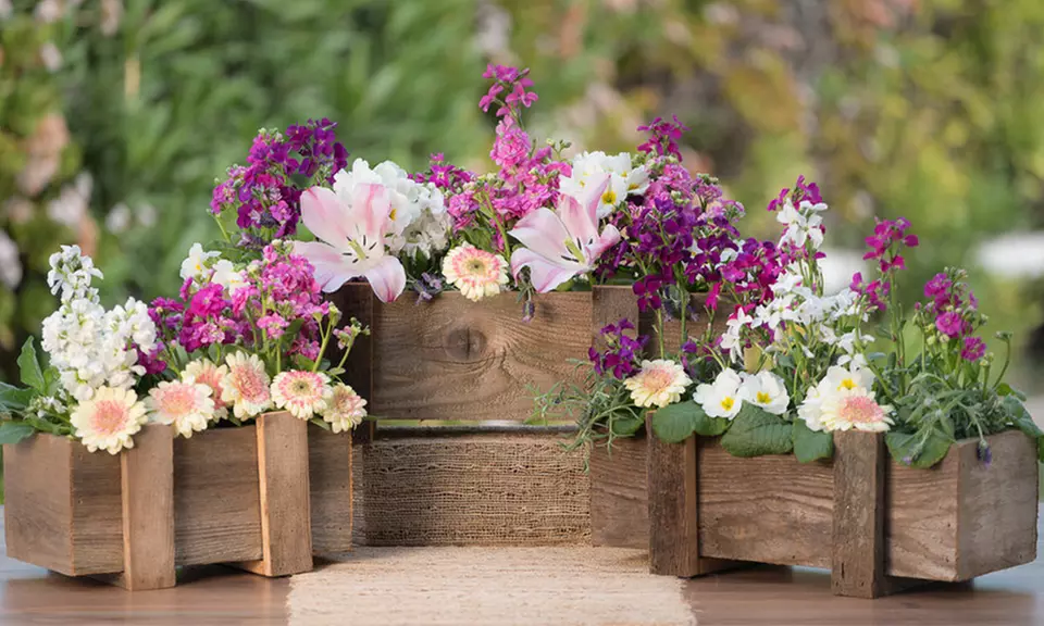 Pacific Royal Reclaimed Wood Footed Planter Boxes (1- or 3-Piece) - Primary Image