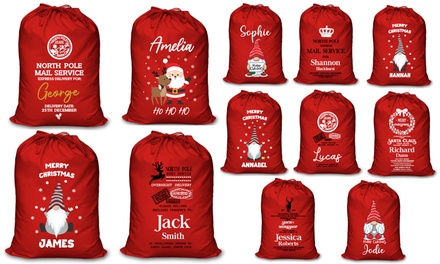Personalised Red Christmas Santa Sack - Large - Decomatters