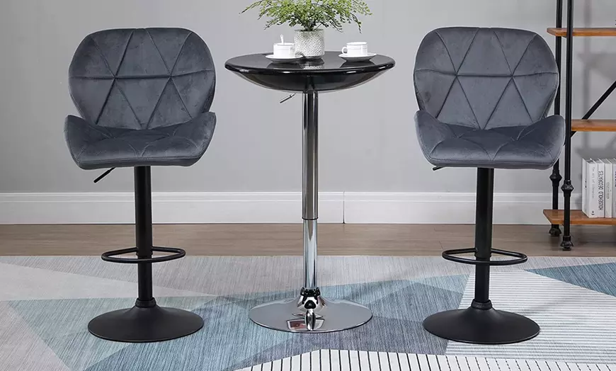 Image 1: Set of Two HomCom Bar Stools; Choice of design