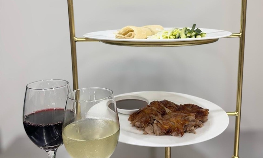 Image 3: Enjoy Delicious Roast Duck Pancake or Dumpling with Wine or Drinks
