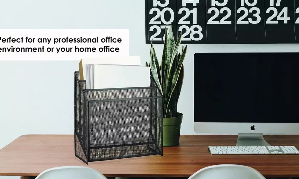 2 pack of 3-Slot Steel Mesh Desk File Organisers