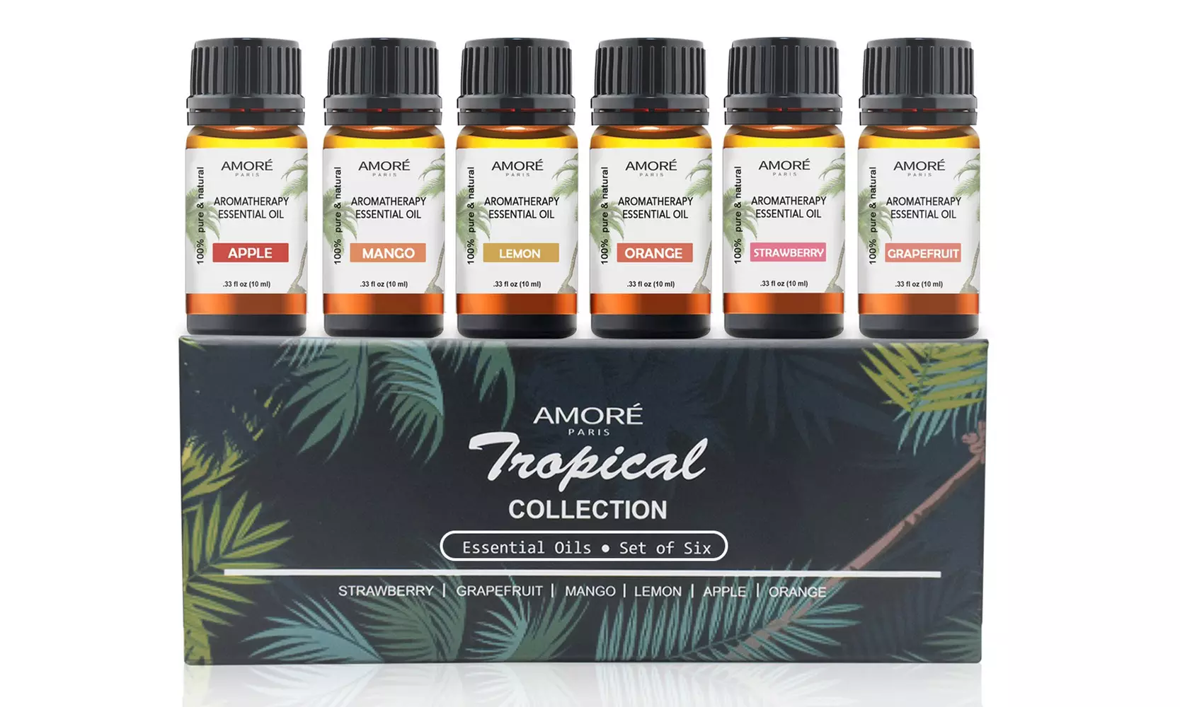 100% Pure Therapeutic-Grade Aromatherapy Essential Oil Set (6-Piece)